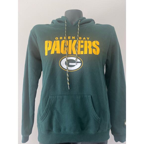 Green Bay Packers Hoodie Sz S Pullover Large SpellOut NFL Tag Football G Patches - Picture 1 of 6